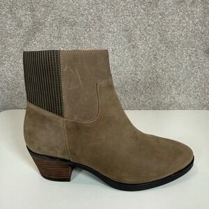 Vionic Shantelle Ankle Boot Women 6.5 Stone Excellent Waterproof Nubuck Leather